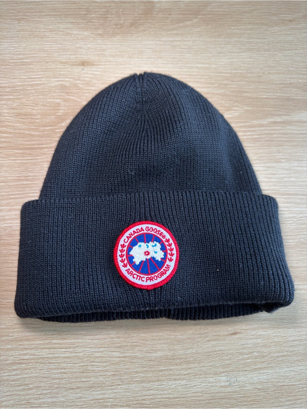 Canada Goose Kids Black Beanie with Red Arctic Program Patch